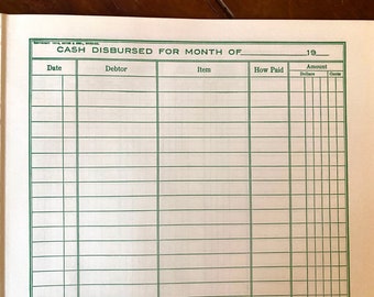 14 Vintage Ledger Accounting Spreadsheets from Church Treasurer Records, Scrap Paper for crafts, journaling