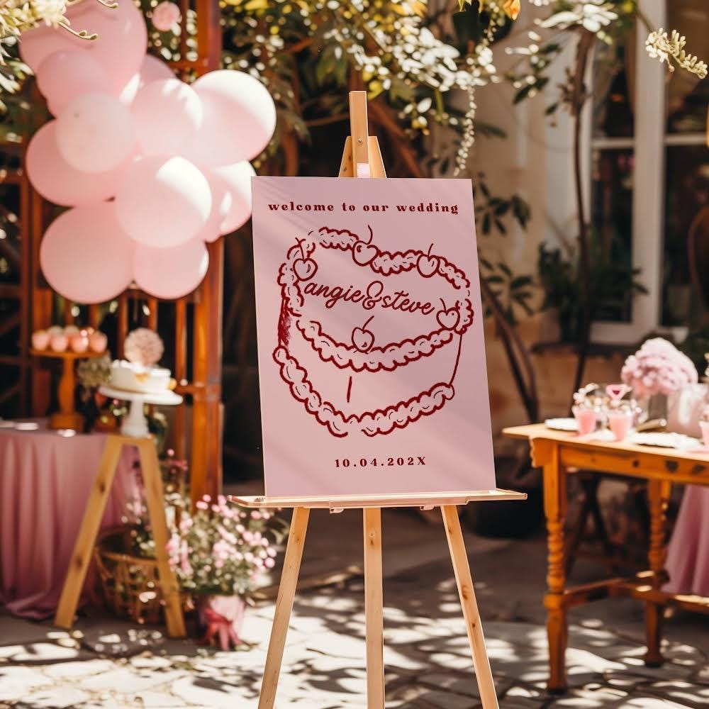 ウエディングケーキ　welcome board wedding cake Claire Large 22