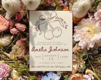 Cherry on Top - Baby Shower Invite