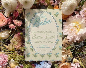 Oui Bebe Baby Shower Invite