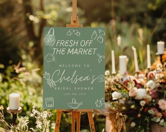 Fresh Off Market Bridal Shower Welcome Sign | Farmers Market Theme (Digital Download)