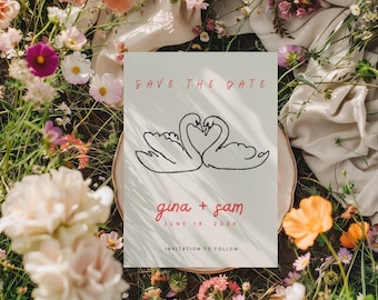 Vintage Swan Save the Date