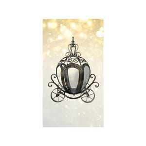 Antique Lantern Carriage Candlestick. Gold Decorative Lantern with Glass Windows. Unique Home and Garden Decoration. Gift Idea