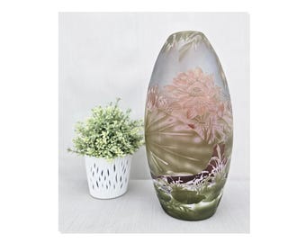 ラリッククリスタル花瓶スズメ装飾ダンピエールモデルヴィンテージ