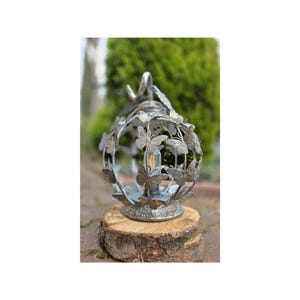 Beautiful metal lantern - unique ball lamp - Electric lantern - rustic lamp - antique gold - gift - home  garden decor - romantic atmosphere