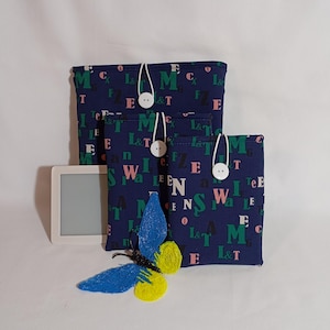 Denim soft case for e-books, kindle paperwhite case, kobo libra colour case, pocketbook, kindle colorsoft case,  Book Lovers