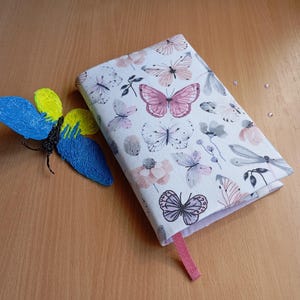 Couverture de cahier A5, Couverture de livre papillon réglable, Couverture de bible, Couverture de livre, Pochette de livre, Livre à couverture souple, Couverture en tissu, Couverture pour agenda Happy
