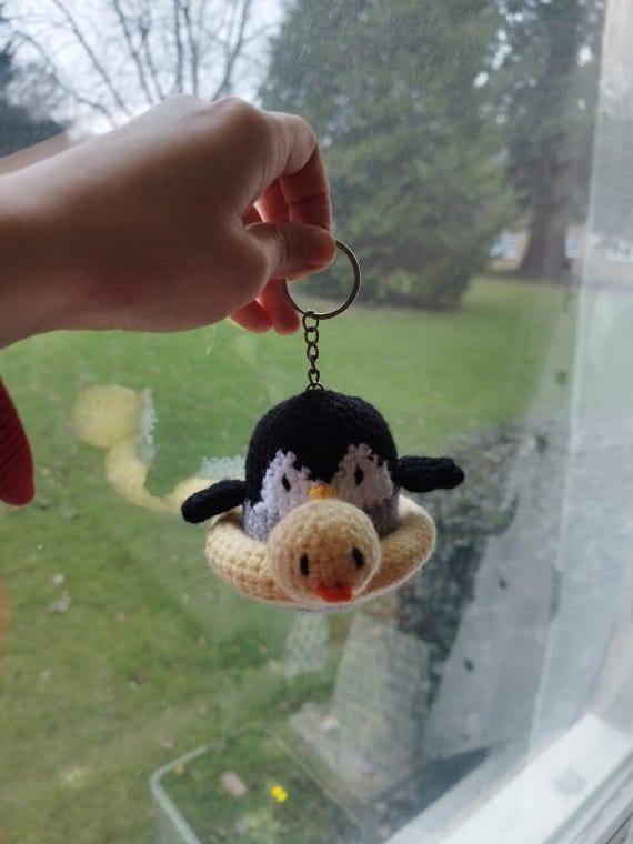 Auony Pinguino All'Uncinetto Fatto A Mano - Ornamento Per Specchietto Auto - 6