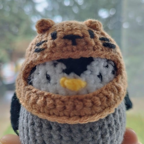Auony Pendente Per Auto A Uncinetto - Pinguino Oscillante Fatto A Mano (anatra) - Regalo Simpatico