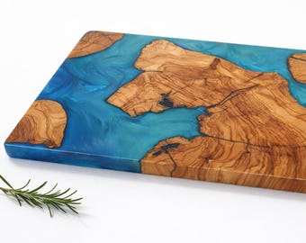 Epoxy Cutting Board, Personalized Charcuterie Board, Wooden Serving Tray, Custom Business Gift, Company Logo Gift, Client Gift, Tea Tray