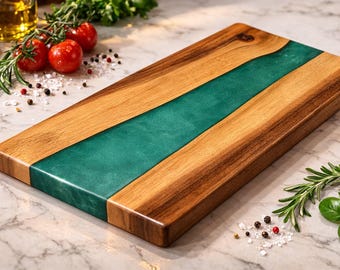 Tabla de cortar de resina de lujo para empresas, tabla de embutidos personalizada con logotipo, bandeja de servir de epoxi, regalo para clientes, regalo de empresa, bandeja para mesa de centro.