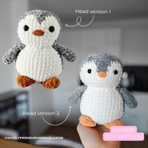 No-sew, Chubby Pinguin Häkelanleitung, PDF crochet pattern, Amigurumi, penguin, English