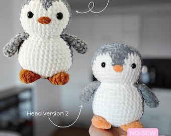No-sew, Chubby Penguin crochet pattern, PDF crochet pattern, Amigurumi, penguin, English