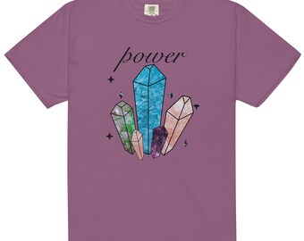 Power Crystal Aesthetic Tshirt, Mystical Tee, Magical T-shirt, Slogan Tee, Typography Shirt, Art Graphic Tee, Gemstone Lover T, Power T