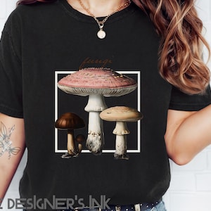 Fungi Aesthetic Tshirt, Botanical Vintage Art Graphic T, Gardener Gift, Mushroom Tee, Nature Plant Shirt, Cottagecore Mushroomcore T-shirt