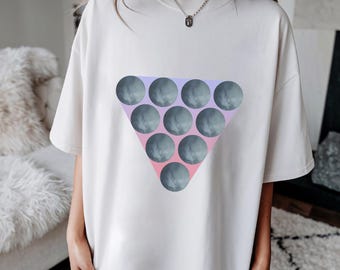 Moon Aesthetic Tshirt, Abstract Dreamy Tee, Triangle T-shirt, Science Gift T, Geometric Shape Shirt, Celestial Tee, Space Lover Tshirt