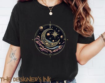 Celestial Tshirt, Galaxy Tee, Universe T-shirt, Astronomy Science Gift Tee, Cosmic Shirt, Space Lover T, Stars Unisex Tee, Planet Moon Tee