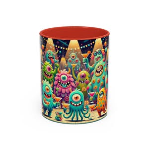 Whimsical Monster Party Coffee Mug, Cute Gift, Fun House Warming Gift, Halloween Party Essential, Unique Drinkware, Monster Lover