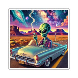 Pegatinas troqueladas de aventuras extraterrestres, perfectas para portátiles, álbumes de recortes y diarios, pegatinas de ovnis, pegatinas de fans de ciencia ficción, pegatinas del espacio exterior
