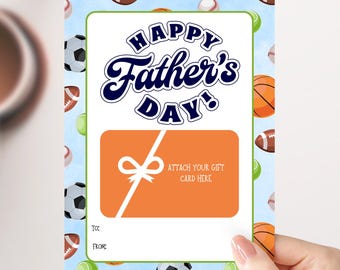 Father’s Day Gift Card Holder Printable • Happy Father's Day • DIY Gift Card Holder • Sports Theme Card • Instant Download DADGC DADGIFT