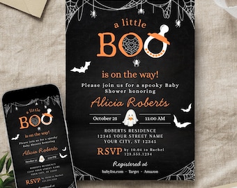 A Little BOO Is On the Way Baby Shower/Sprinkle Invitation Template • Printable and Smartphone Options Included • Instant Download