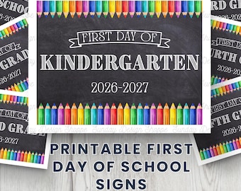 First Day of School Sign Printable • Preschool–12th Grade Bundle • 8.5x11 Photo Prop • Instant PDF Download.
