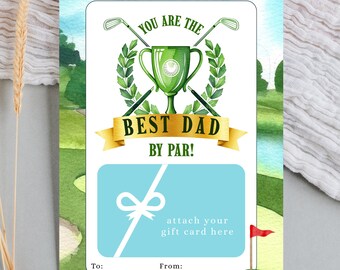Father’s Day Printable Gift Card Holder • Best Dad by Par • Instant Download • DADGC DADGIFT