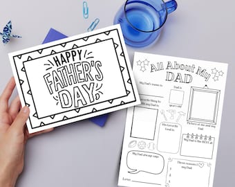 Printable Father’s Day Coloring Card — All About My Dad Interview (Instant Download). DADGIFT