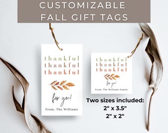 Thanksgiving-cadeaukaartjes herfst, aanpasbare bedankkaartjes voor Thanksgiving (digitale download)