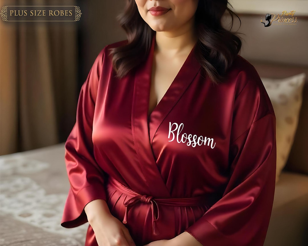6xl Robe 6XL Plus Robe | Plus Size Satin Robe | Bridesmaids Satin Robes | Custom ...