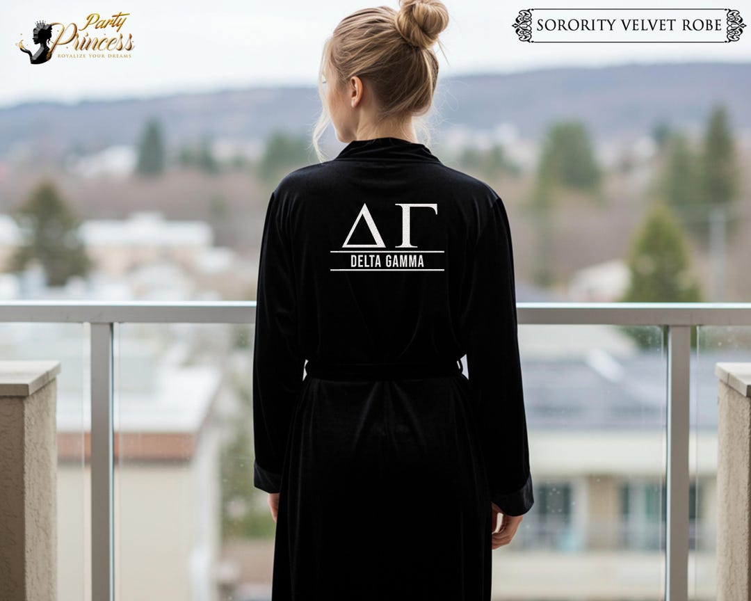 Personalized Greek Letter Velvet Robe Women, Custom Sorority Sister ...