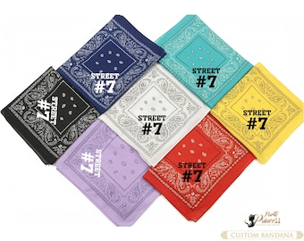 Customized Cotton Bandanas Custom Text Bandana Personalized Bandana Paisley Bandana with Custom Name Bandana Custom Bandanas Cotton Scarf