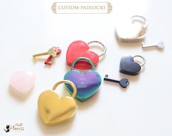 Custom Heart Love Lock Engraved Heart Padlock Personalized Love Padlock Engagement Love Lock Paris Padlock Bridesmaid Gifts Couples Gifts