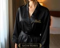 Embroidered Satin Robe - Bridal Party Robe - Custom Satin Robe - Satin Kimono Robe - Bridesmaid Robes - Bridesmaid Gift - Wedding Gifts
