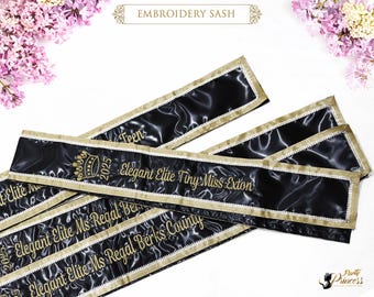 Embroidery Sash | Custom Graduation Sash | Personalized Sash | Your Text Pageant Sash | Birthday Sash | Bridesmaid Sash | Event Party Sash