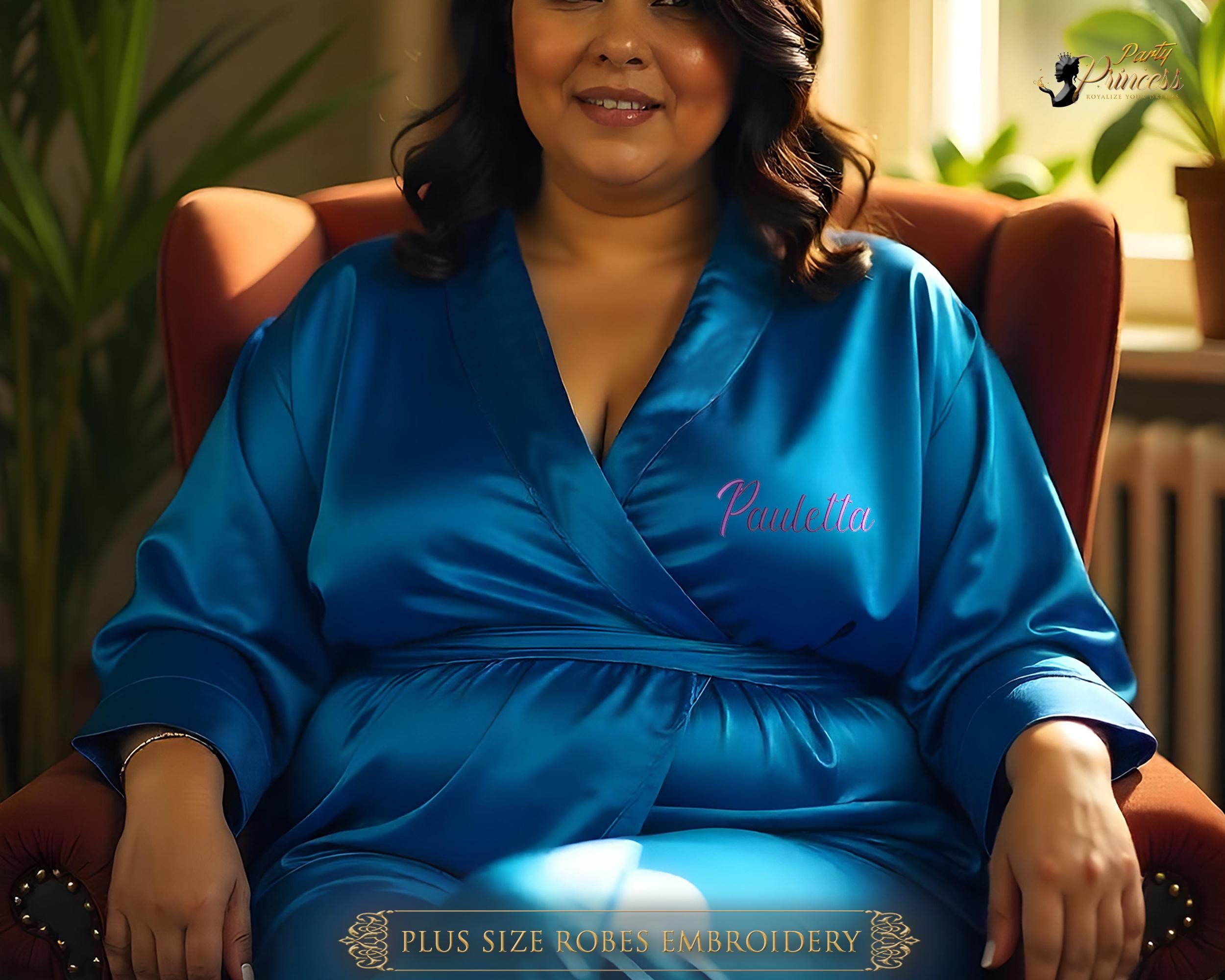 6xl Robe Plus Size 5XL 6XL Embroidered Robes Custom Bridal Plus Size Embroidery ...