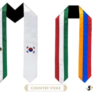 Your Country Flag Sash - All Mixed Country Flag Graduation Stoles Sash - Graduation Sash - Flag Grad Sash - Grad Stoles