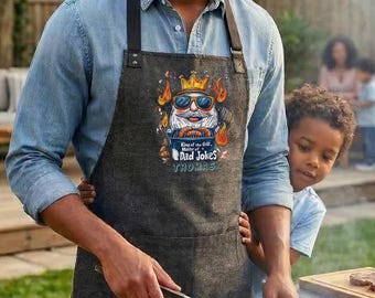 Funny BBQ Apron for Dad, Personalized Grill Dad Gift, Colorful Fathers Day Apron, Custom Name Cookout Apron for Grill Lovers