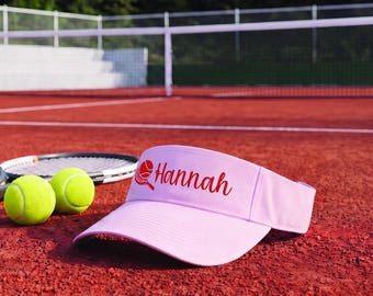 Custom Name Tennis Visor, Sport Twill Visor, Personalized Cottom Visor, Unisex Sports Sun Visor, Pickleball Visor, Custom Tennis Racket Name