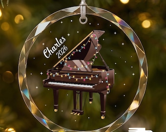 Personalized Piano Ornament, Custom Pianist Name Ornament, Musician Gift, Piano Teacher Gift, Holiday Decoration,Christmas Gift,Gift For Kid