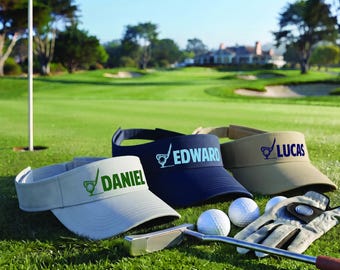 Personalized Golf Visor, Custom Name Golf Hat, Golf Player Gift, Men's Sports Sun Visor, Golf Lover Gift