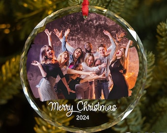 Custom Photo With Friends Ornament, Personalized Family Picture Ornament, Christmas Keepsake Ornament, Merry Christmas, Gift For Friend