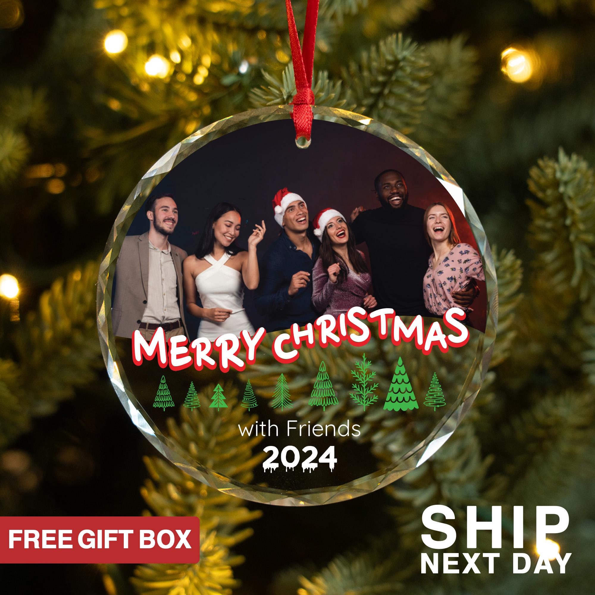 Unique Merry Christmas Photo Ornament, 2025 Christmas Gift Ideas, Holiday Ornament Gift For Friends, Cute Keepsake Gift, Hanging Ornament