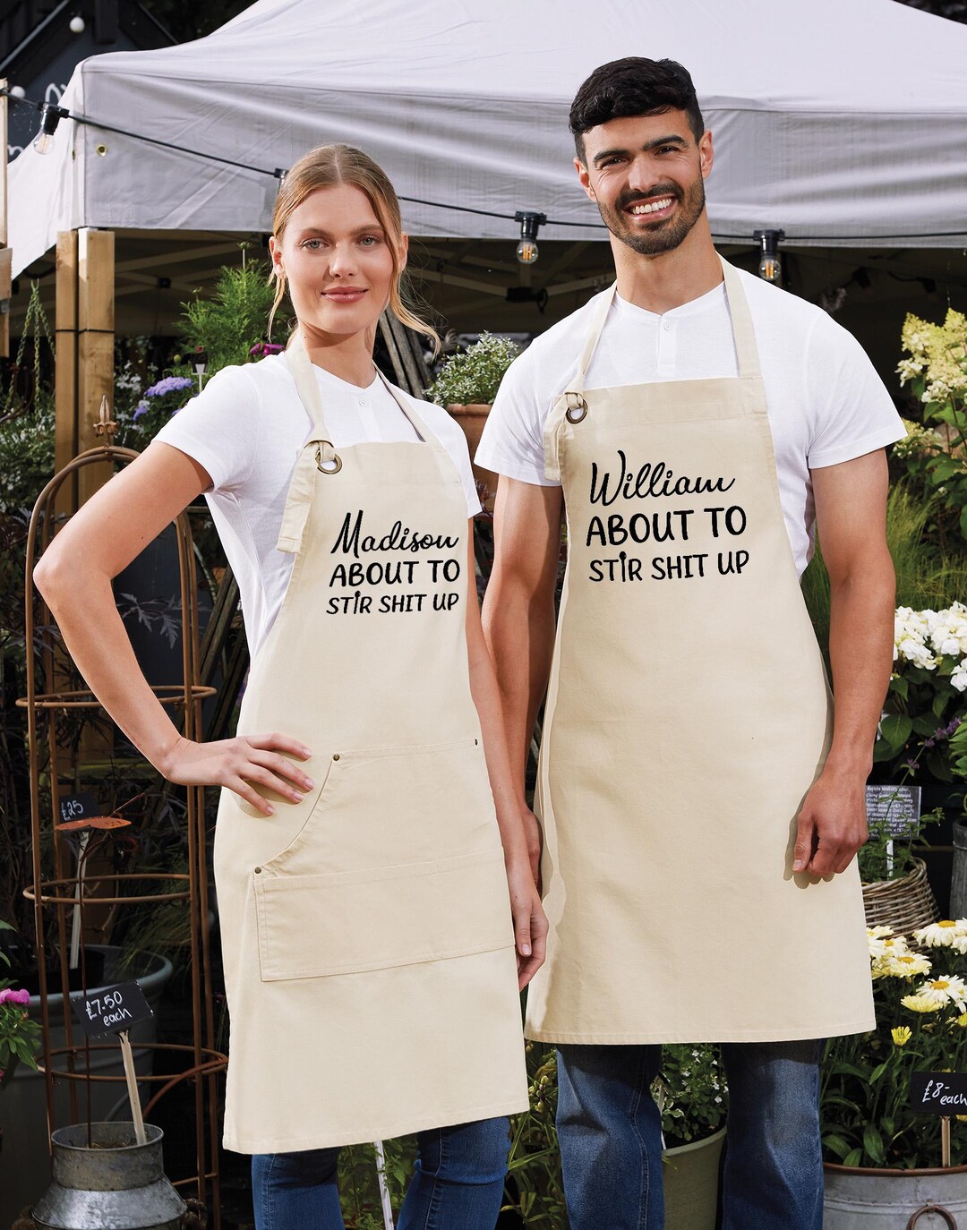 Customizable Funny Saying Apron, Cotton Canvas Name Apron, Personalized ...