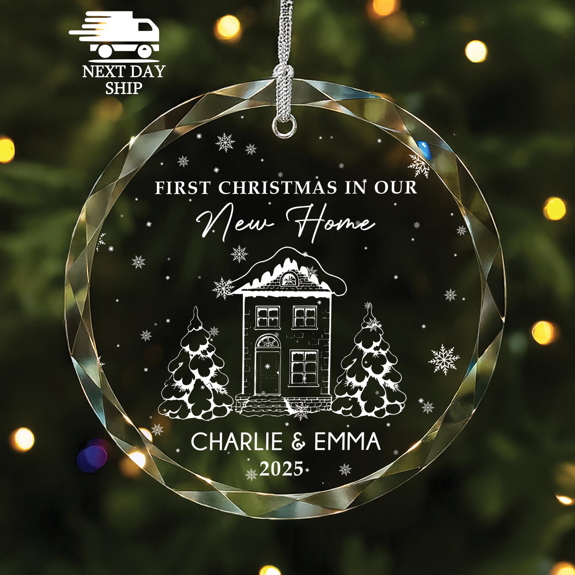 Personalized Name First Christmas In Our New Home Ornament, Welcome to New Home Keepsake, Gift for Newlyweds, Family Gift, Christmas Gift