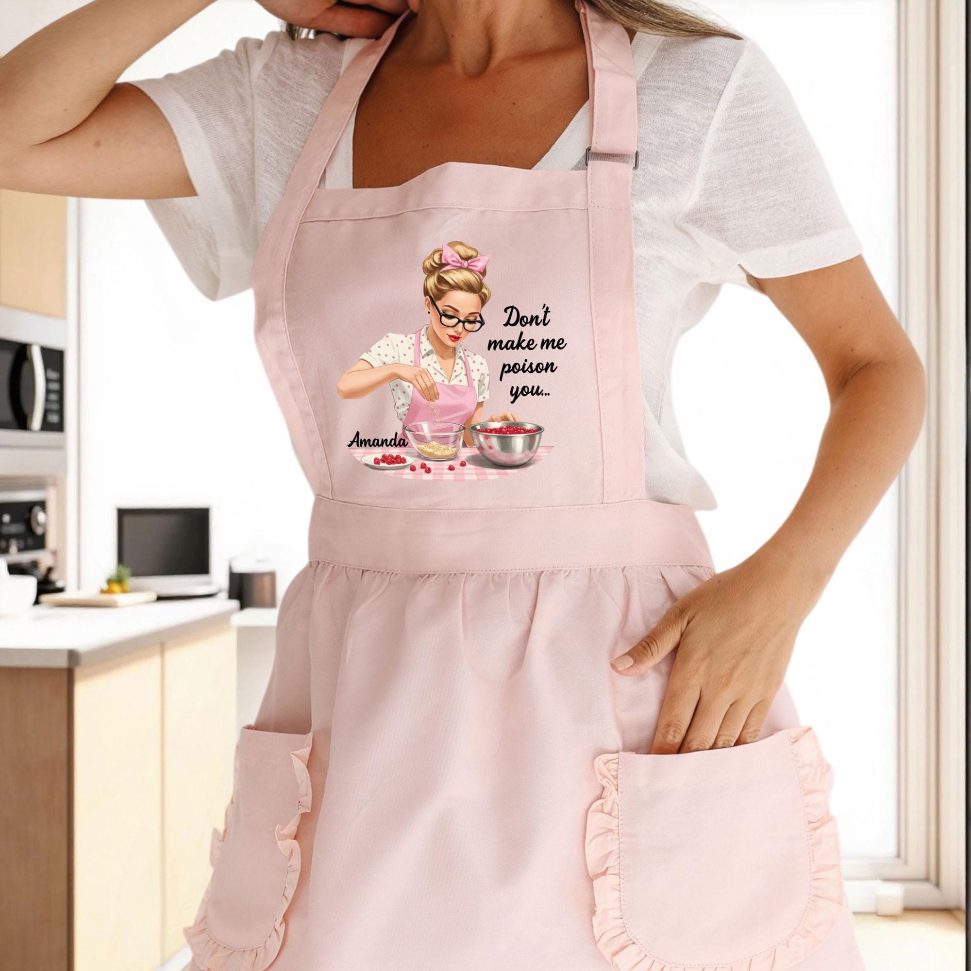 Sarcastic Daily Apron, Funny Cooking Apron, Custom Name Housewife Gifts ...