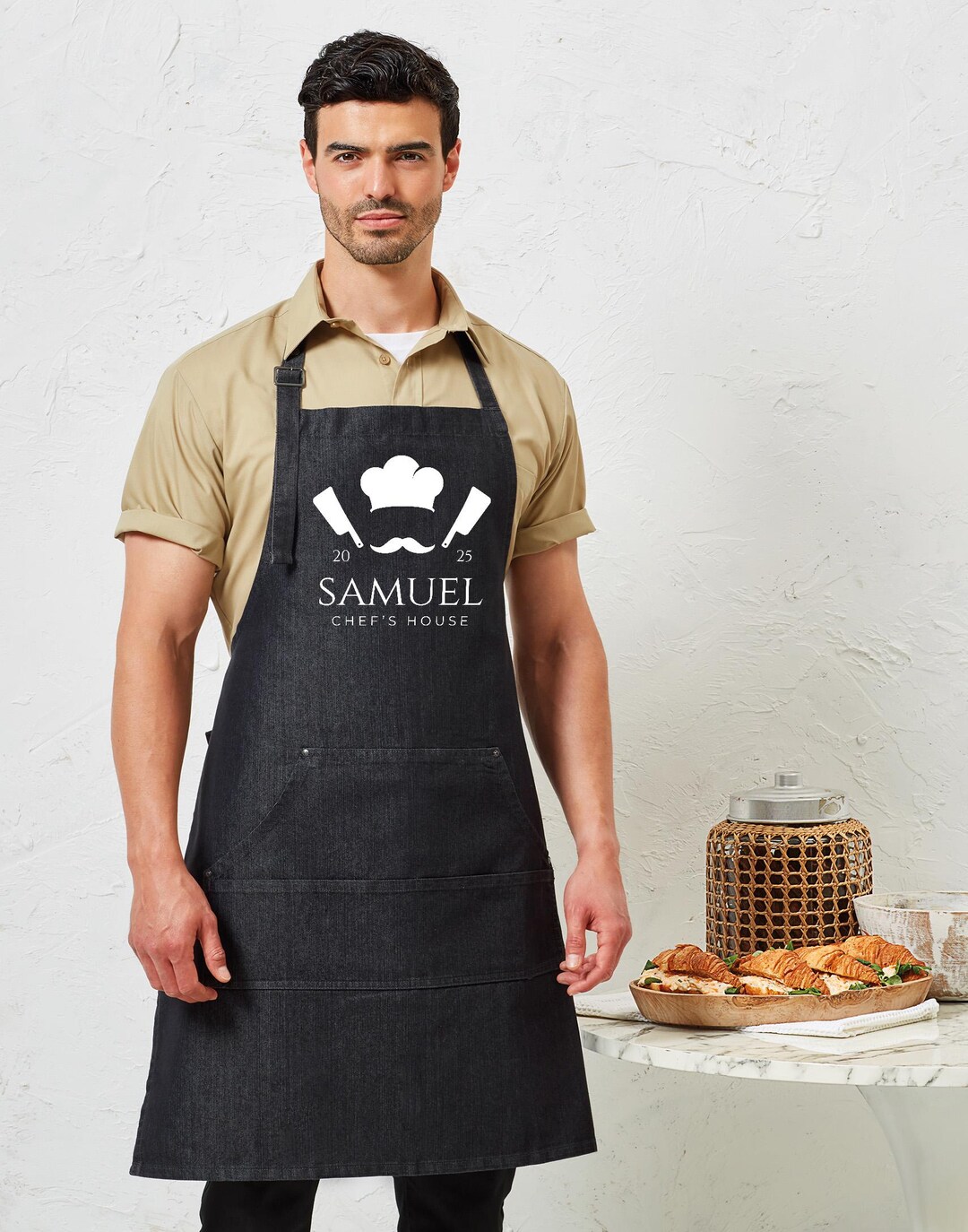 Custom Chef House Apron, Personalized Unisex Cooking Apron, Home Cook ...