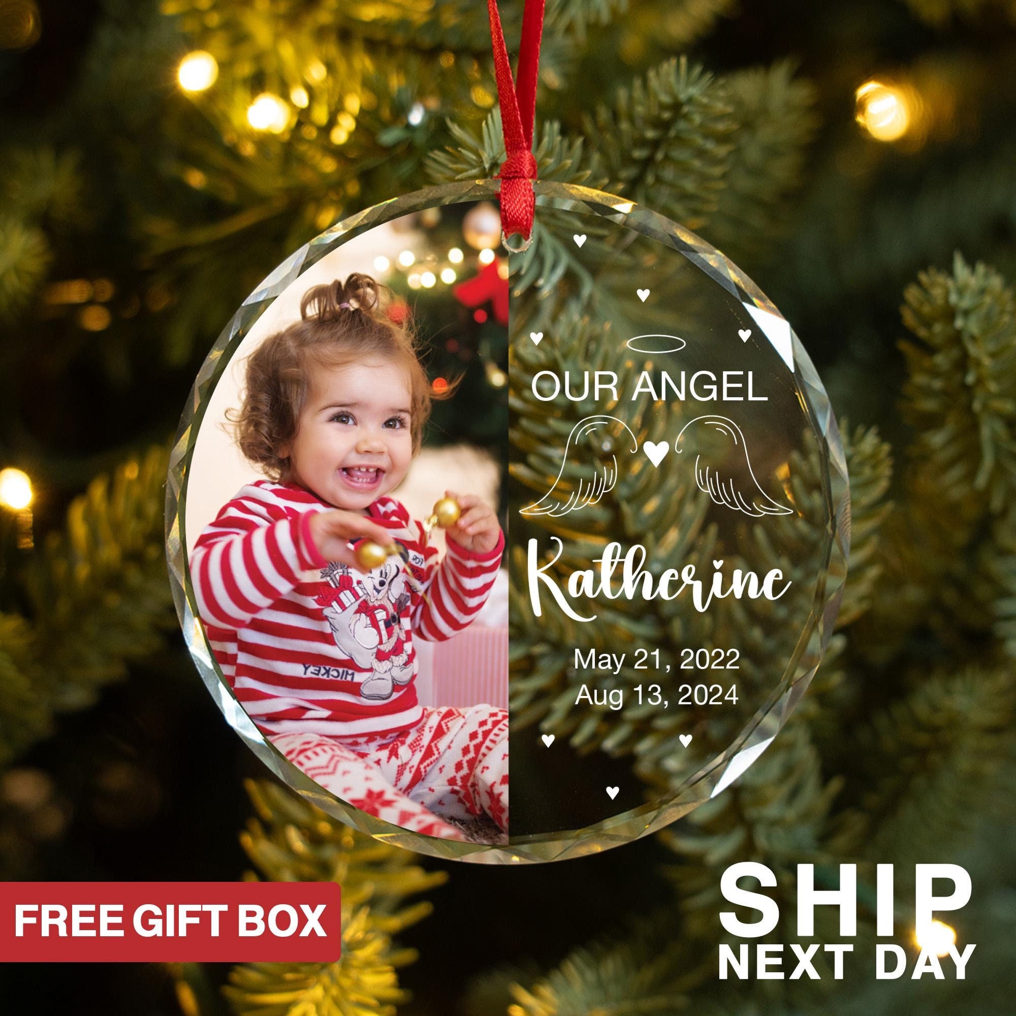 Custom Baby Photo Memorial Ornament, Personalized Kid Keepsake Ornament, Baby Loss Ornament, Infant Loss Ornament, Baby Angel Ornament