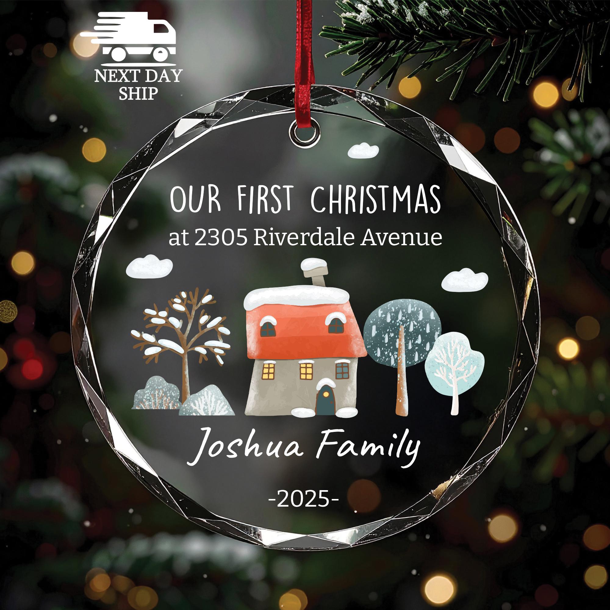 Newlywed Couple Ornament, Moving In Gifts, First Christmas Ornament, Address Ornament, Family Keepsake, Last Name Ornament, Family Name Gift