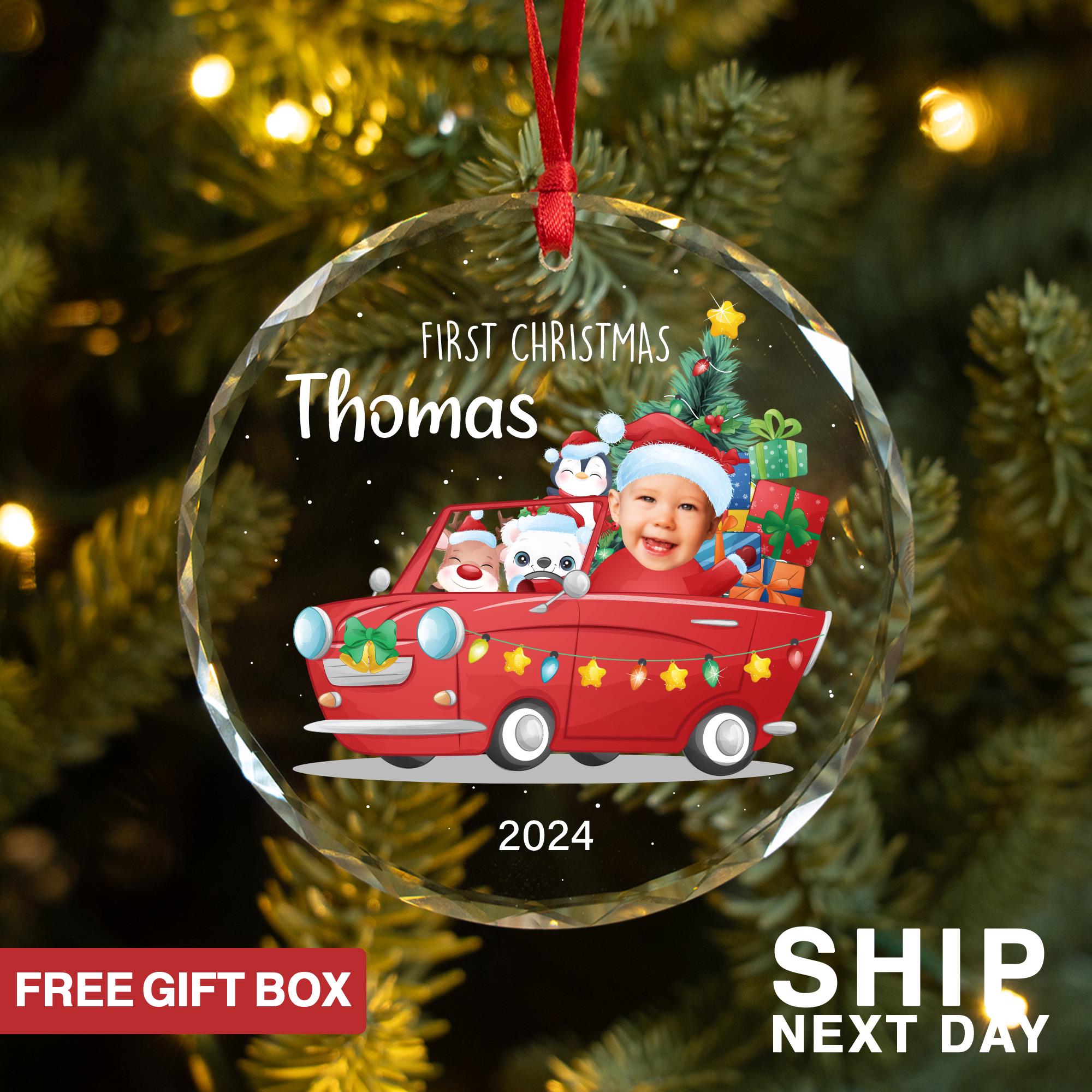 First Christmas Ornaments, Baby Face Picture Ornament, Funny Baby Name Ornament For Christmas, Nursery Room Photo Ornament, Christmas Gifts